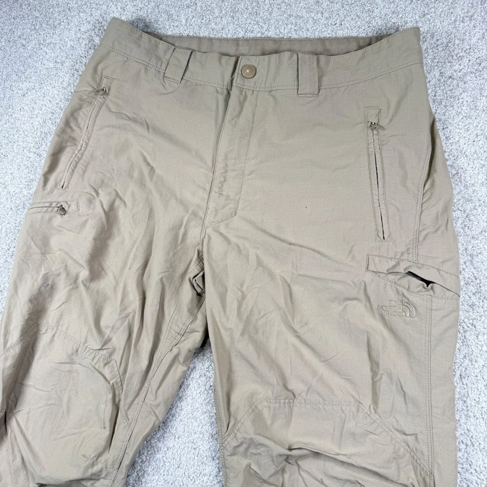 The North Face Hiking Pants Men 34 Tan Ripstop Cargo Outdoor Trekking